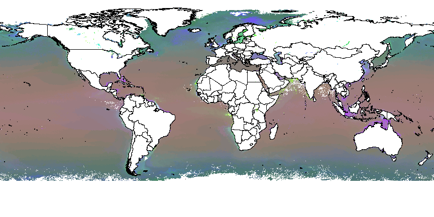 3000 Most-Different Global Aquatic Ecoregions, shown in Similarity Colors
