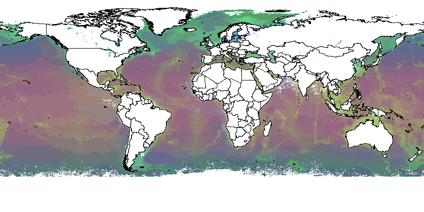 1000 Most-Different Global Aquatic Ecoregions, shown in Similarity Colors