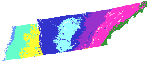 Tennessee Major Land Resource Area (MLRA) divisions