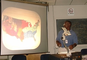 Drew presenting a new ecoregion map.