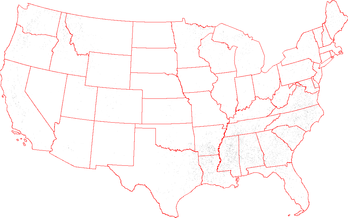 Locations showing Potential True Deciduous Mortality over the Last Decade