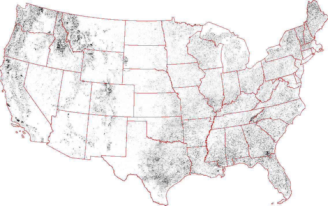 Locations showing Evergreen Decline over the Last Decade