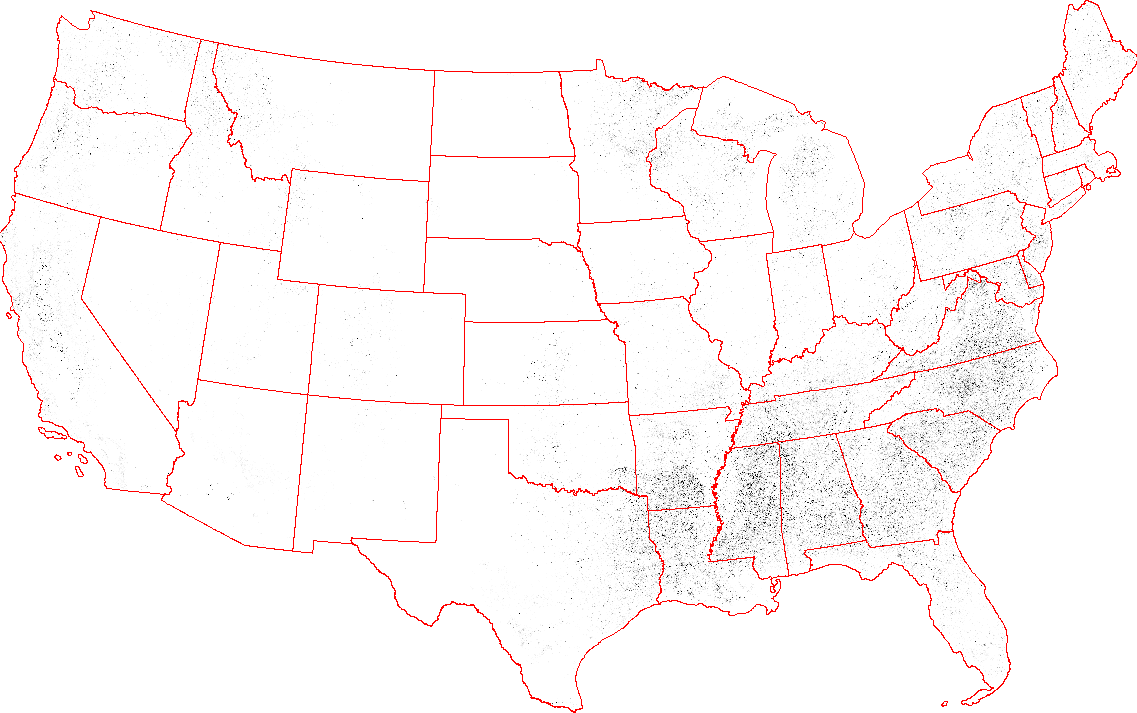 Locations showing True Deciduous Decline over the Last Decade