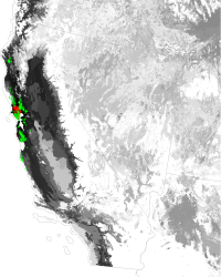 Multivariate Similarity to Environmental Conditions in Marin County, or 'Marin-County-ness,' based on the 1000-ecoregion map, as a Predictor of National SOD Susceptibility