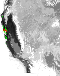 Mul
tivariate Similarity to Environmental Conditions in Marin County, or 'Marin-Coun
ty-ness,' based on the 500-ecoregion map, as a Predictor of National SOD Suscept
ibility