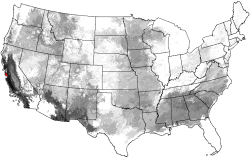 Multivariate Similarity to Environmental Conditions in Santa Cruz, CA, or 'Santa Cruz-ness' as a Predictor of National SOD Susceptibility