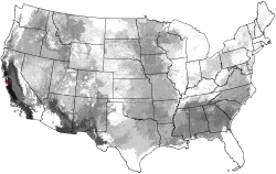 Multivariate Similarity to Environmental Conditions in Santa Cruz, CA, or 'Santa Cruz-ness' as a Predictor of National SOD Susceptibility