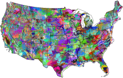 The 1000 Most-Different SOD-only Quantitative Ecoregions in the Lower 48 United States Shown in Random Colors