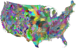 The 150
0 Most-Different SOD-plus-Host Quantitative Ecoregions in the Lower 48 United States Shown in Random Colors
