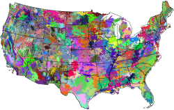 The 500 Most-Different SOD-only Quantitative Ecoregions in the Lower 48 United States Shown in Random Colors