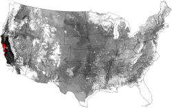 Multivariate Similarity to Environmental Conditions in the most-similar confirmed SOD outbreak locations, based on the 1500-ecoregion map, as a Predictor of National SOD Susceptibility